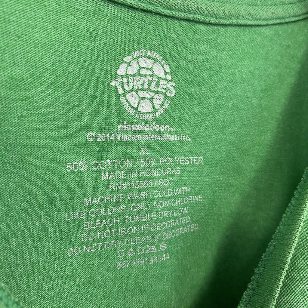古着 used　アイドル忍者タートルズ　半袖オリジナルアニメプリントTシャツ　カジュアルデザイン　クルーネック　緑　XLサイズ
