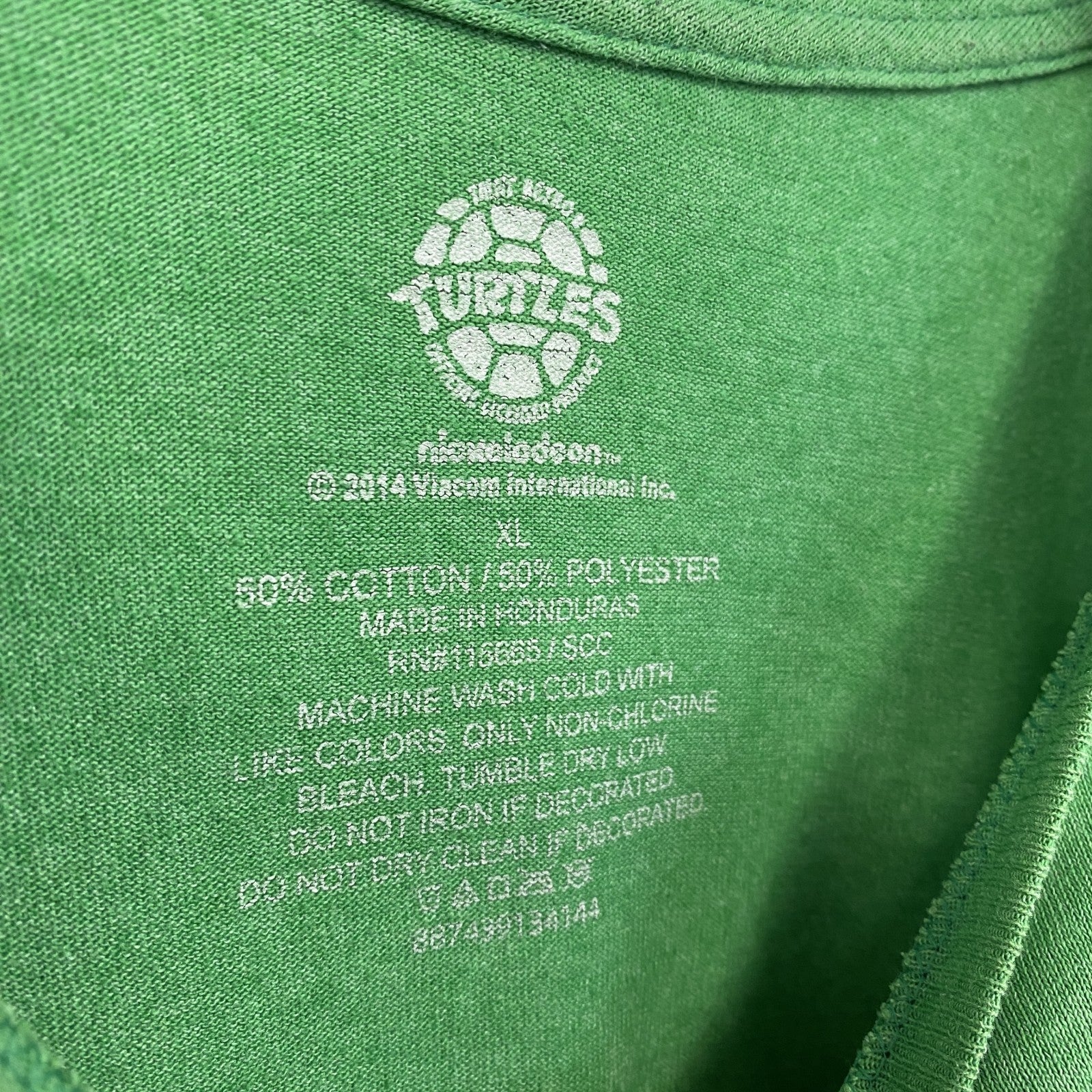 古着 used　アイドル忍者タートルズ　半袖オリジナルアニメプリントTシャツ　カジュアルデザイン　クルーネック　緑　XLサイズ