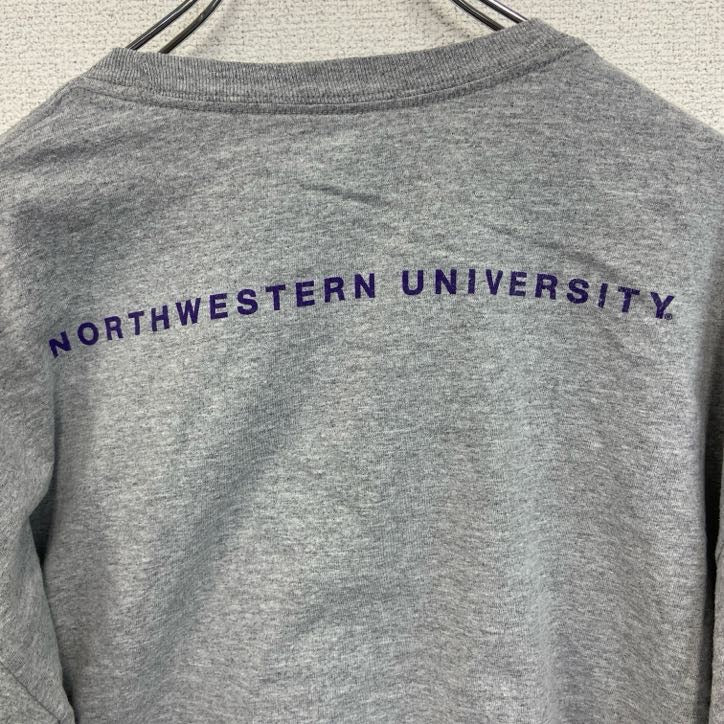 champion　チャンピオン　半袖プリントTシャツ　ノースウエスタン大学　カレッジ　灰色　グレー　XLサイズ