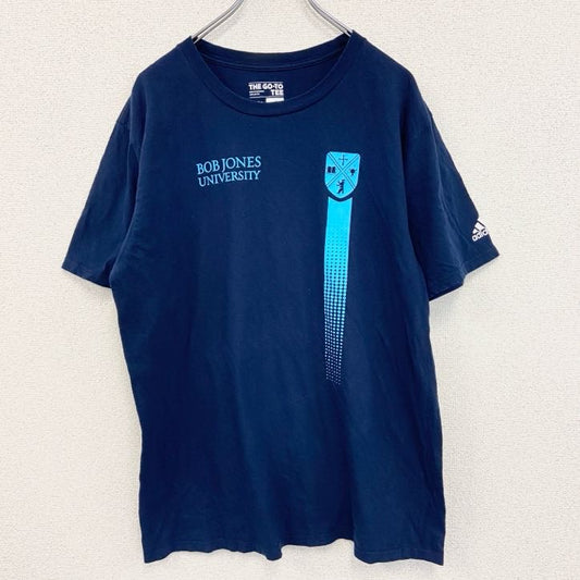 adidas　アディダス　半袖プリントTシャツ　ボブジョーンズ　紺　ネイビー　Lサイズ