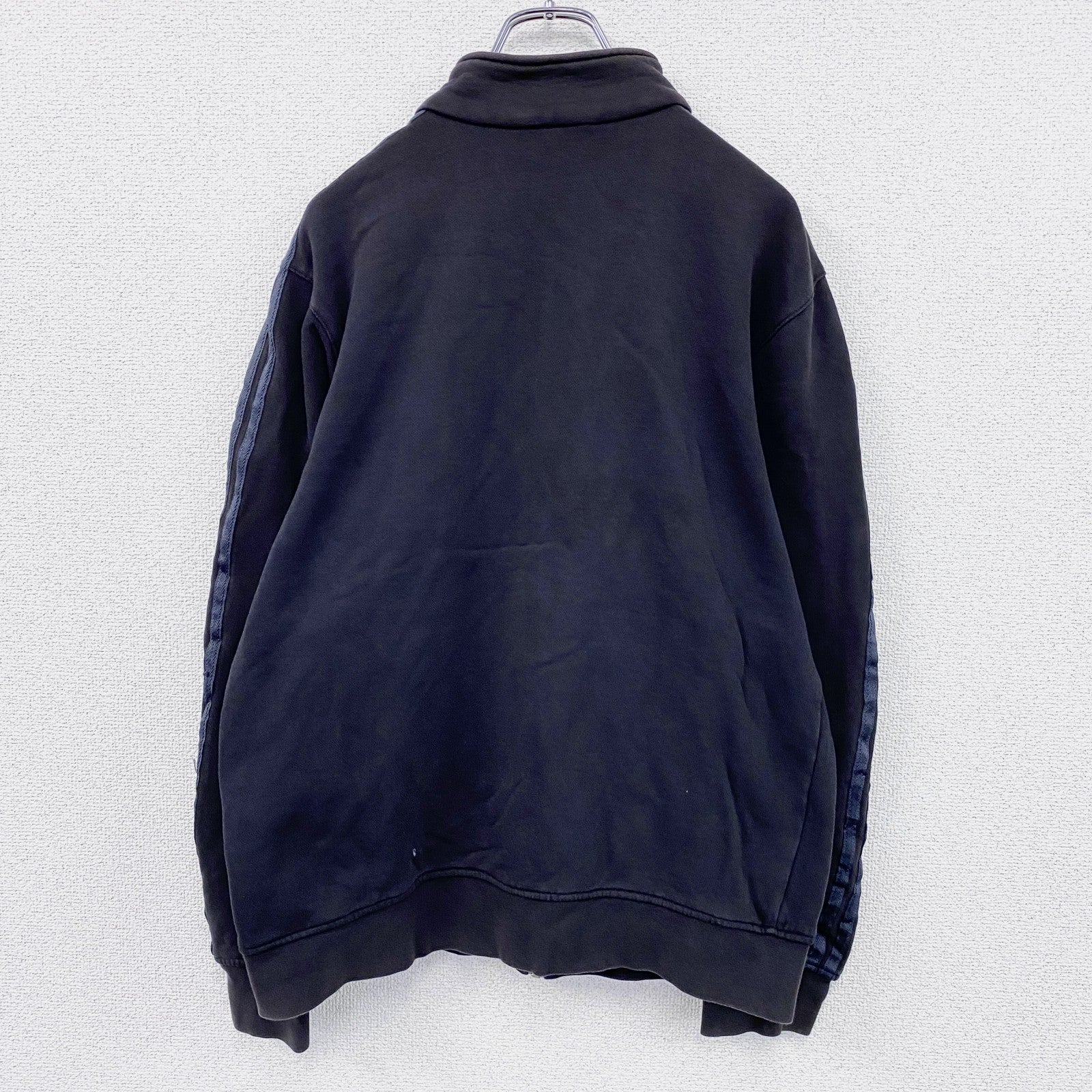 00s　adidas　アディダス　トラックジャケット/ジャージ　パフォーマンスロゴ　ヴィンテージ　黒　ブラック　Oサイズ