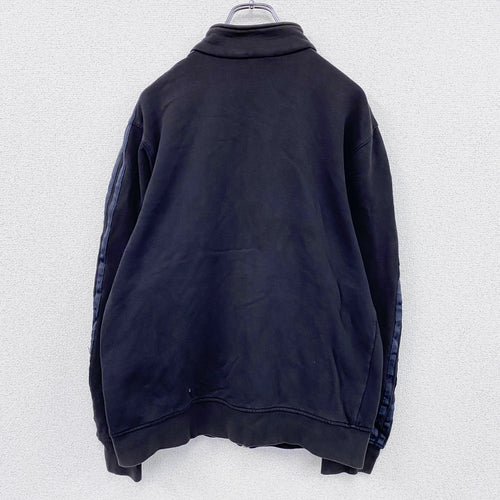 00s　adidas　アディダス　トラックジャケット/ジャージ　パフォーマンスロゴ　ヴィンテージ　黒　ブラック　Oサイズ