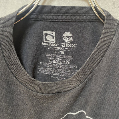 古着 used　MINECRAFT マインクラフト　半袖ゲームプリントTシャツ　黒　ブラック　クリーパー　キャラクター　レトロ