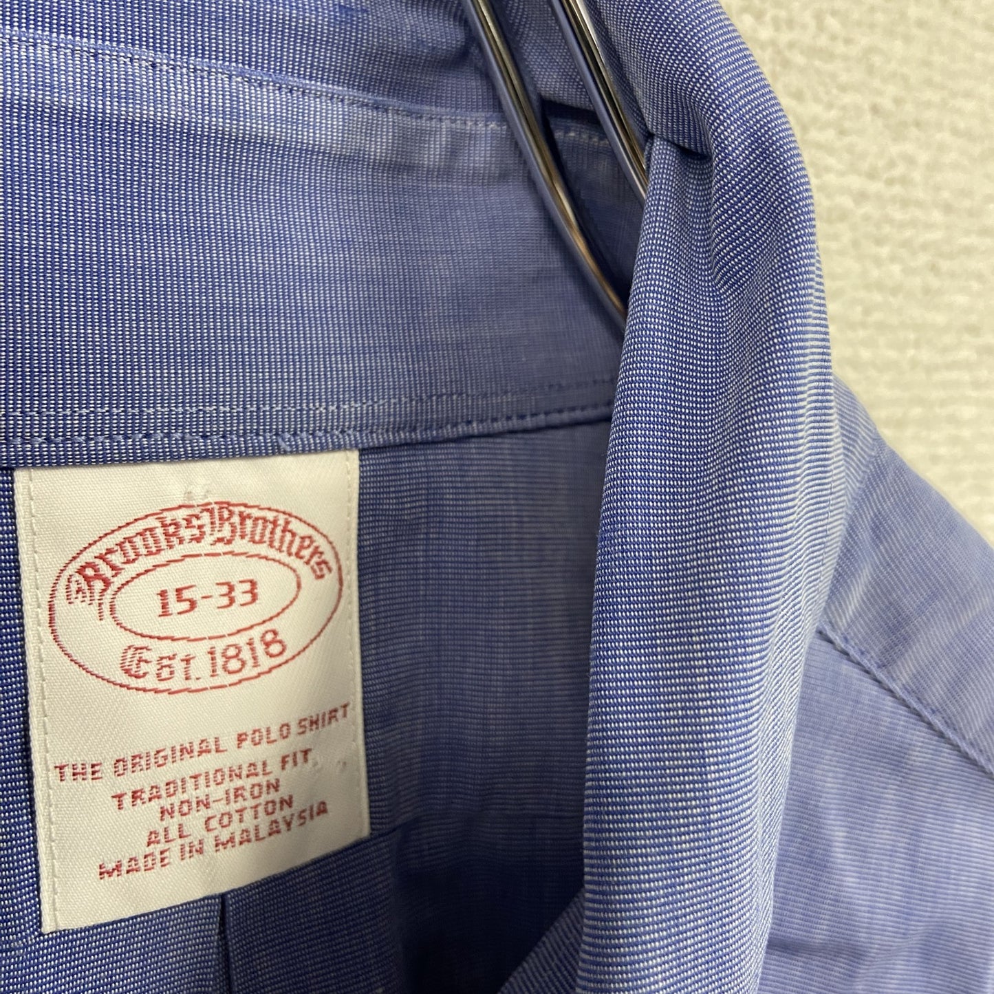 Brooks Brothers　ブルックスブラザーズ　長袖シャツ　青　ブルー　15-33サイズ