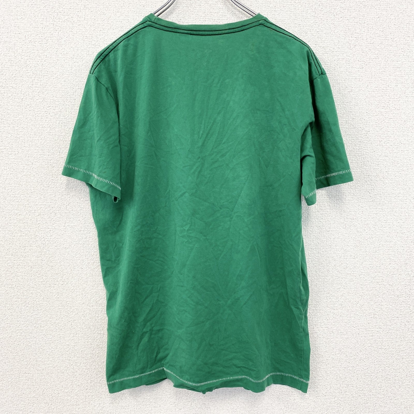 古着 used　DIESEL ディーゼル　半袖プリントTシャツ　カジュアル　シングルステッチ　クルーネック　緑　XLサイズ