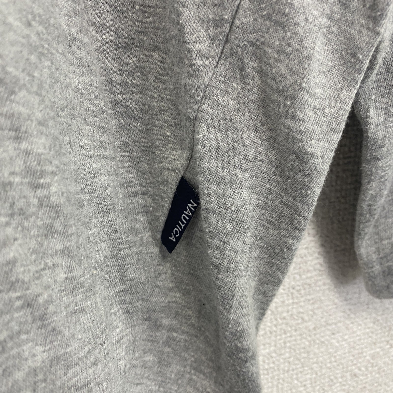 古着 used　NAUTICA　長袖プリントTシャツ　クルーネック　カジュアルデザイン　ノームコア　グレー　レトロ　XLサイズ