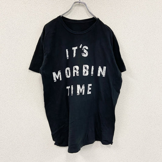 It's Morbin Time　モービウス　半袖プリントパロディTシャツ　ムービーT　メッセージT　3連プリント　ブラック　Lサイズ