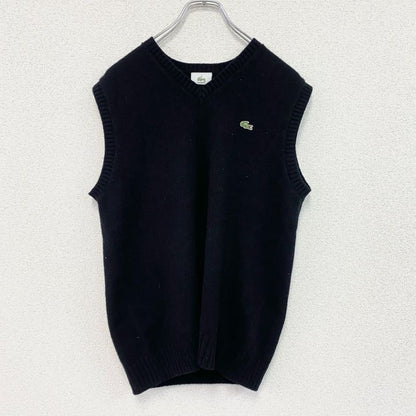 LACOSTE　ラコステ　ニットベスト　刺繡ロゴ　黒　ブラック　3サイズ