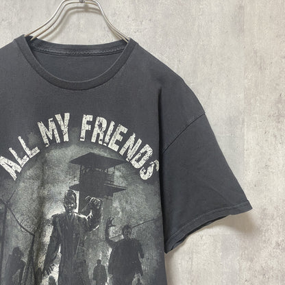 古着 used　WALKING DEAD ウォーキングデッド　半袖ムービープリントTシャツ　黒　ブラック　ホラー　ゾンビ　レトロ