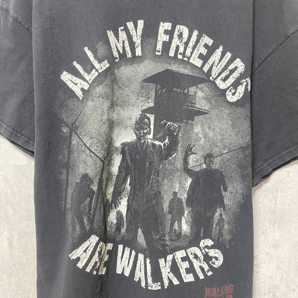 古着 used　WALKING DEAD ウォーキングデッド　半袖ムービープリントTシャツ　黒　ブラック　ホラー　ゾンビ　レトロ