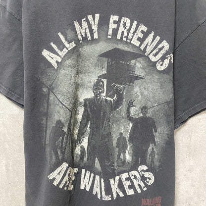 古着 used　WALKING DEAD ウォーキングデッド　半袖ムービープリントTシャツ　黒　ブラック　ホラー　ゾンビ　レトロ