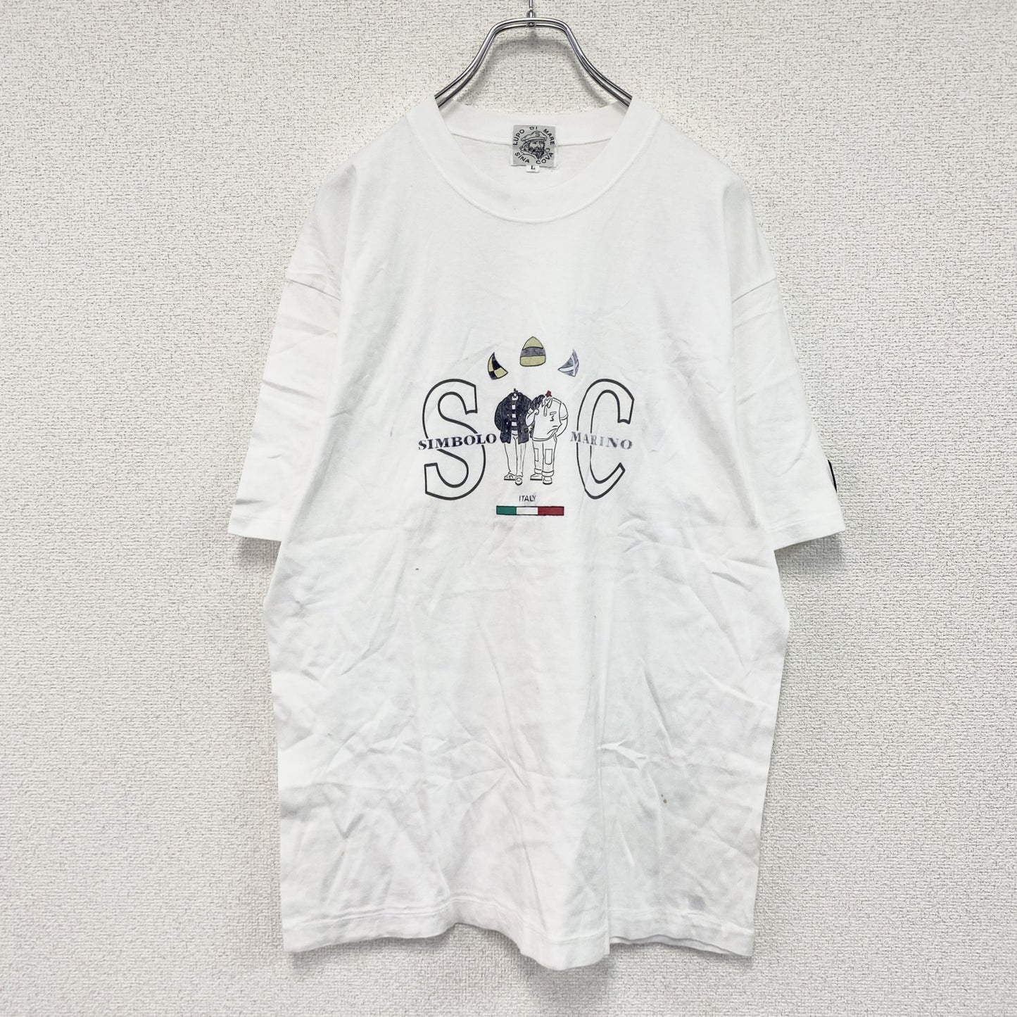 SINA COVA　シナコバ　半袖プリントTシャツ　シングルステッチ　白　ホワイト　Lサイズ
