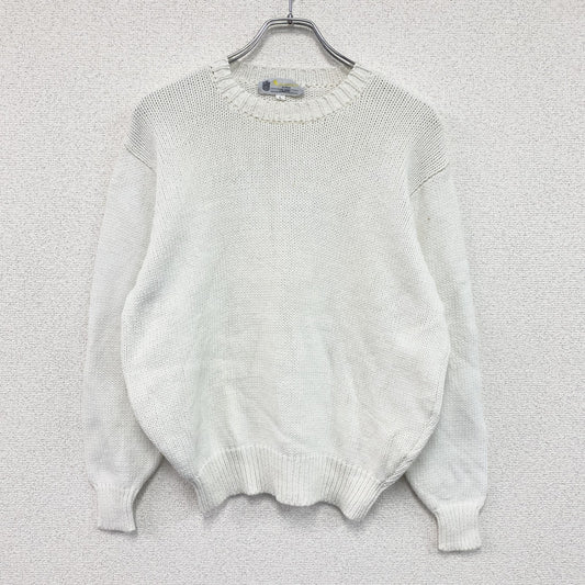 Aquascutum　アクアスキュータム　コットンニットセーター　白　ホワイト　Lサイズ