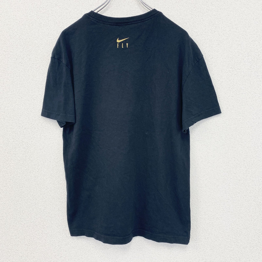 古着 used　NIKE ナイキ　半袖プリントTシャツ　カジュアルデザイン　ルーズフィット　クルーネック　黒　Sサイズ