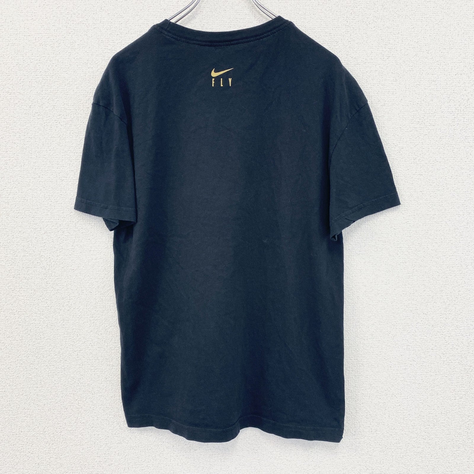 古着 used　NIKE ナイキ　半袖プリントTシャツ　カジュアルデザイン　ルーズフィット　クルーネック　黒　Sサイズ
