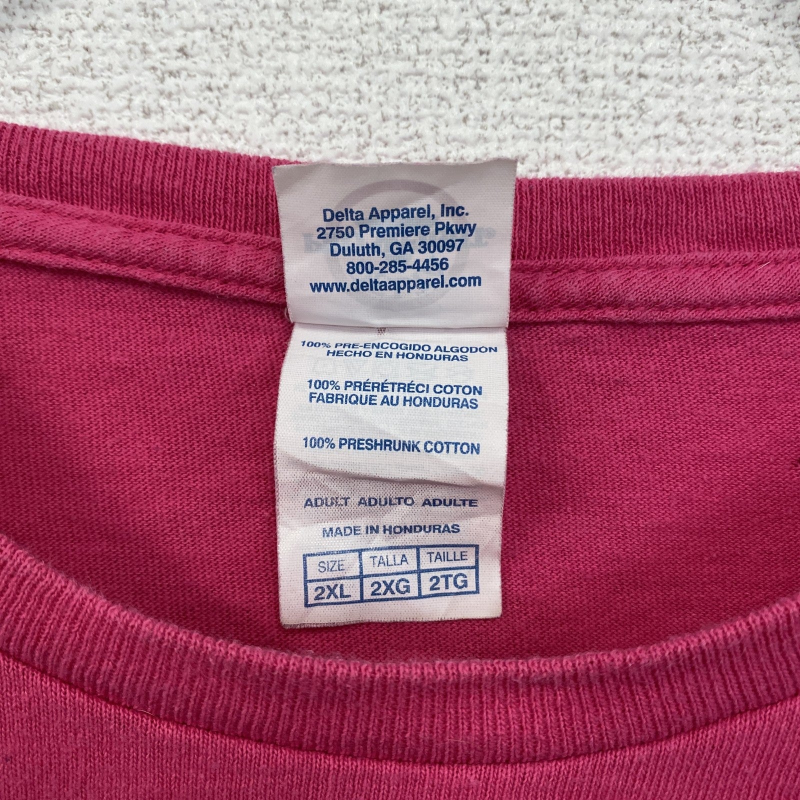 古着 used　DELTA デルタ　半袖プリントTシャツ　ナイアガラ滝　カジュアルデザイン　クルーネック　ピンク　2XLサイズ
