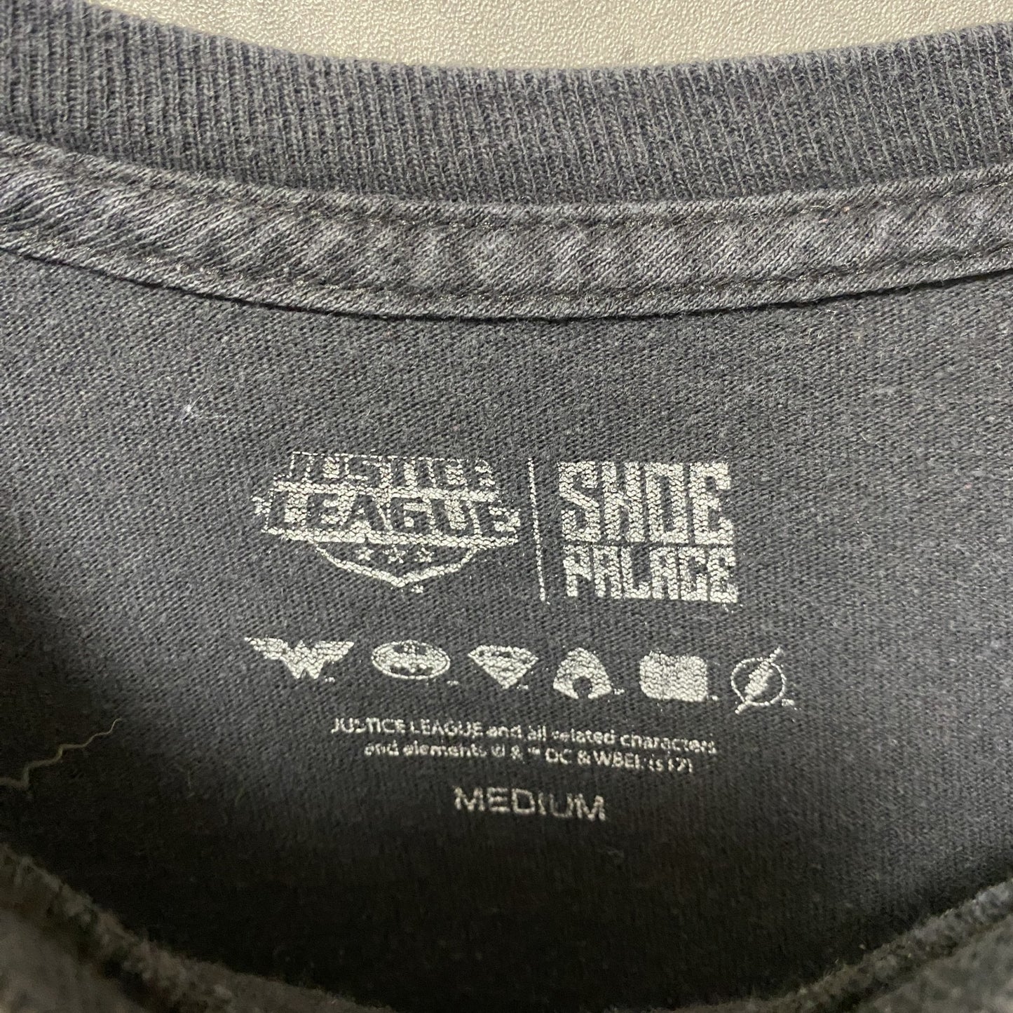 古着 used　JUSTICELEAGUE ジャスティスリーグ　半袖プリントTシャツ　黒　DCコミックス　アメコミ　浮世絵