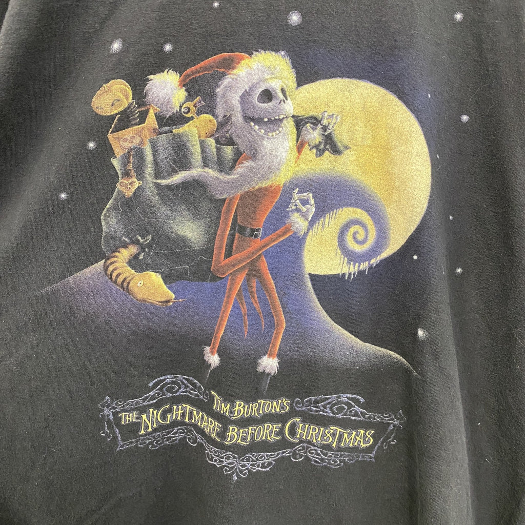 Disney　ディズニー　Nightmare　ナイトメアー　Jack　ジャック　長袖Tシャツ/ロンT　キャラクターT　黒　ブラック　2XLサイズ