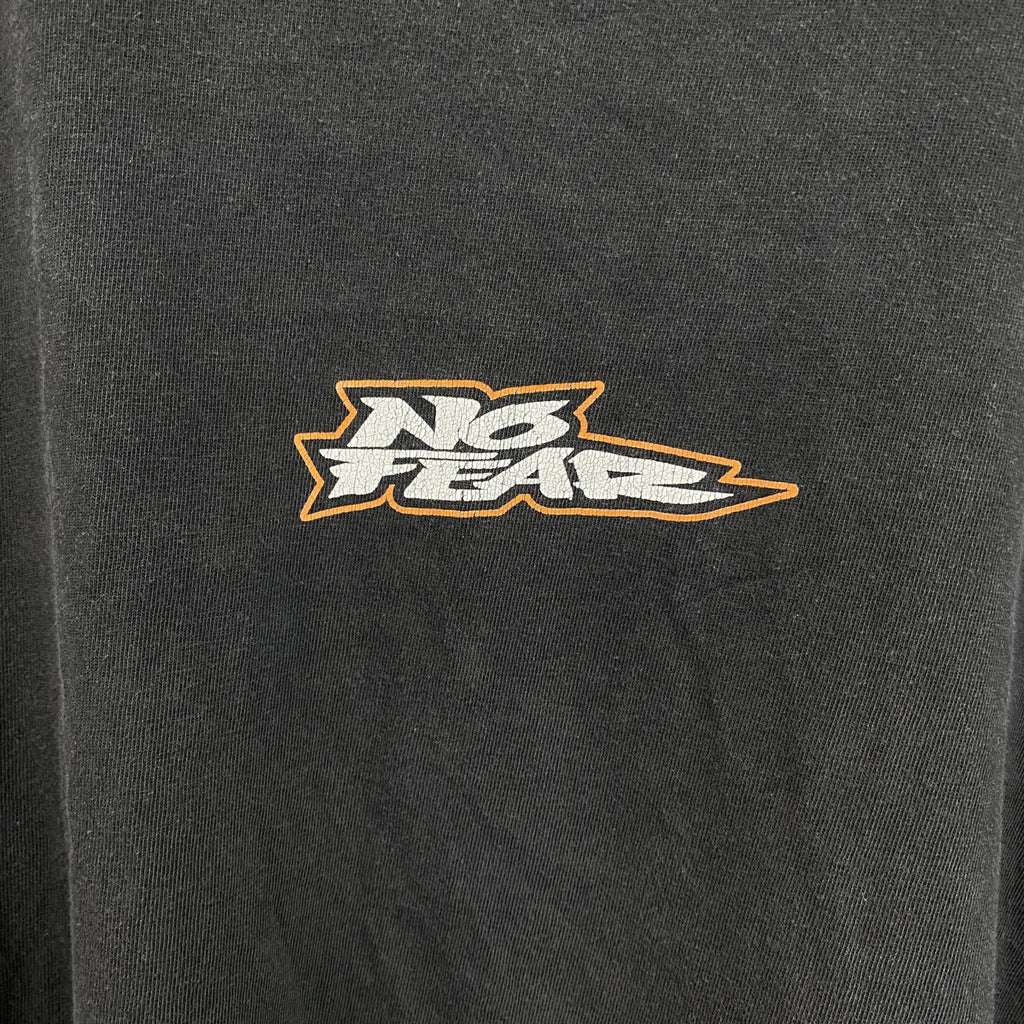 古着 used　NOFEAR ノーフィアー　半袖プリントTシャツ　US製　バイクレーサー　カジュアルデザイン　クルーネック