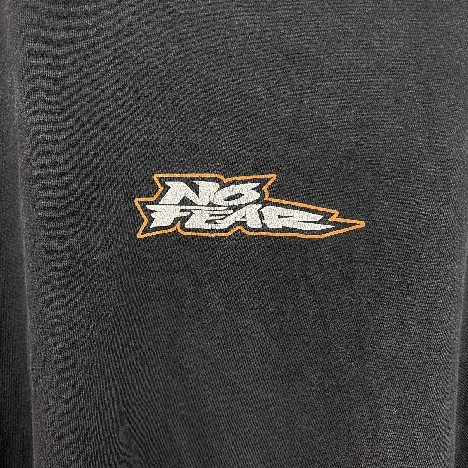 古着 used　NOFEAR ノーフィアー　半袖プリントTシャツ　US製　バイクレーサー　カジュアルデザイン　クルーネック