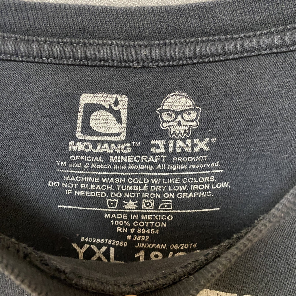 古着 used　MINECRAFT マインクラフト　半袖ゲームプリントTシャツ　黒　ブラック　レトロデザイン　オフィシャル