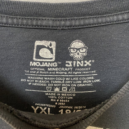 古着 used　MINECRAFT マインクラフト　半袖ゲームプリントTシャツ　黒　ブラック　レトロデザイン　オフィシャル