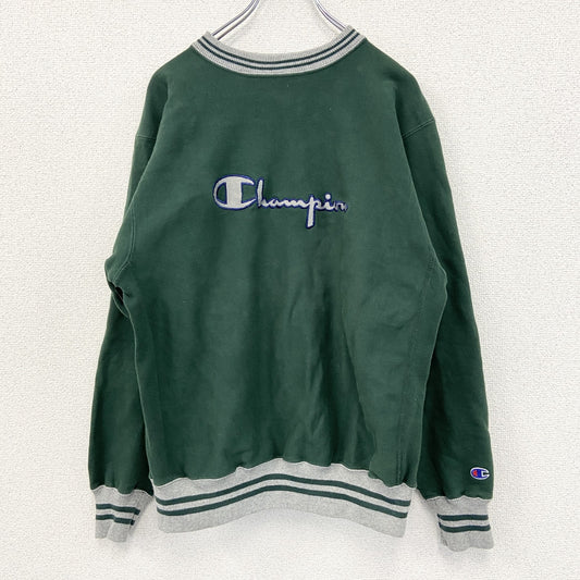 90s　champion　チャンピオン　リバースウィーブ　スウェット/ トレーナー　刺繍タグ　緑　グリーン　Lサイズ