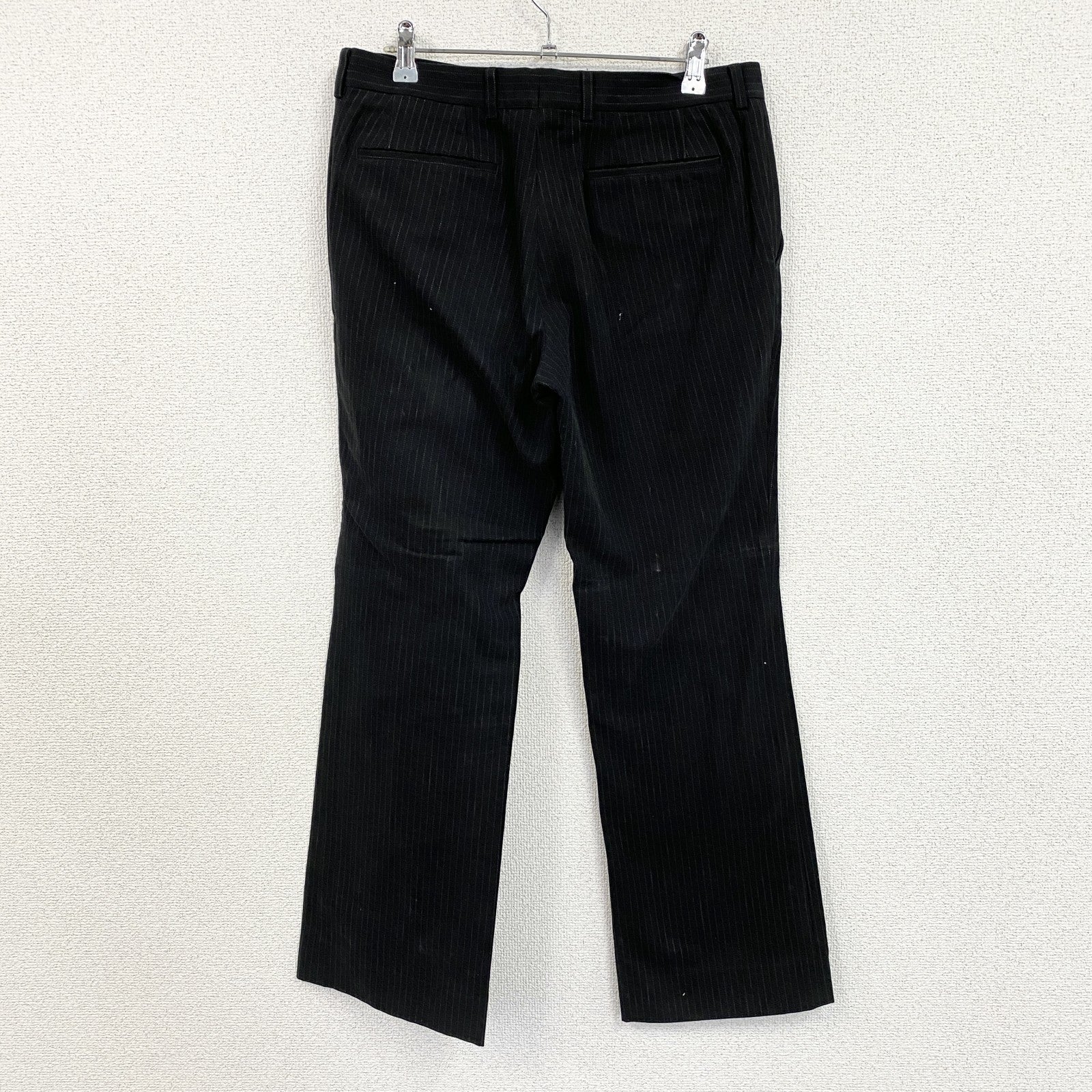 Calvin Klein　カルバンクライン　スラックス　ジップフライ　ストライプ　黒　ブラック　31サイズ