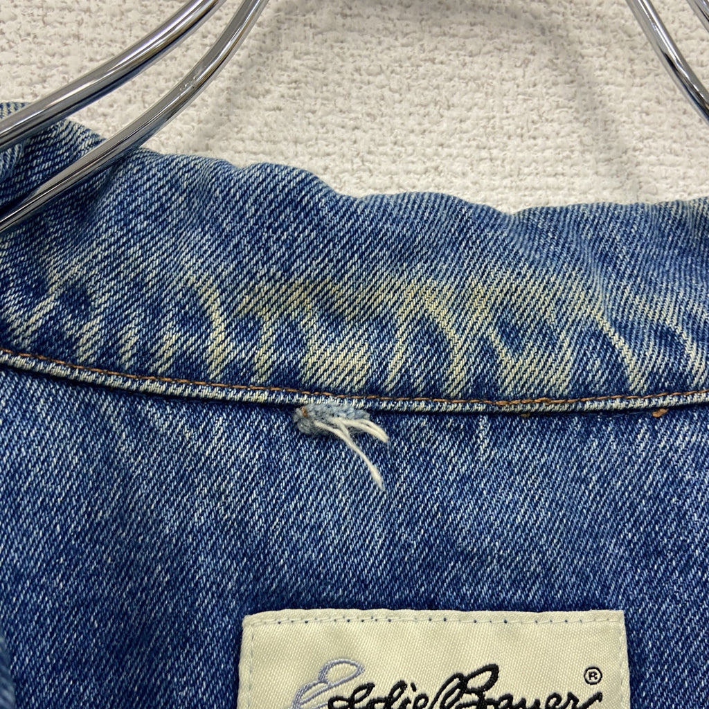 90s　Eddie Bauer　エディーバウアー　デニムジャケット/Gジャン　ヴィンテージ　白タグ　インディゴ　Lサイズ