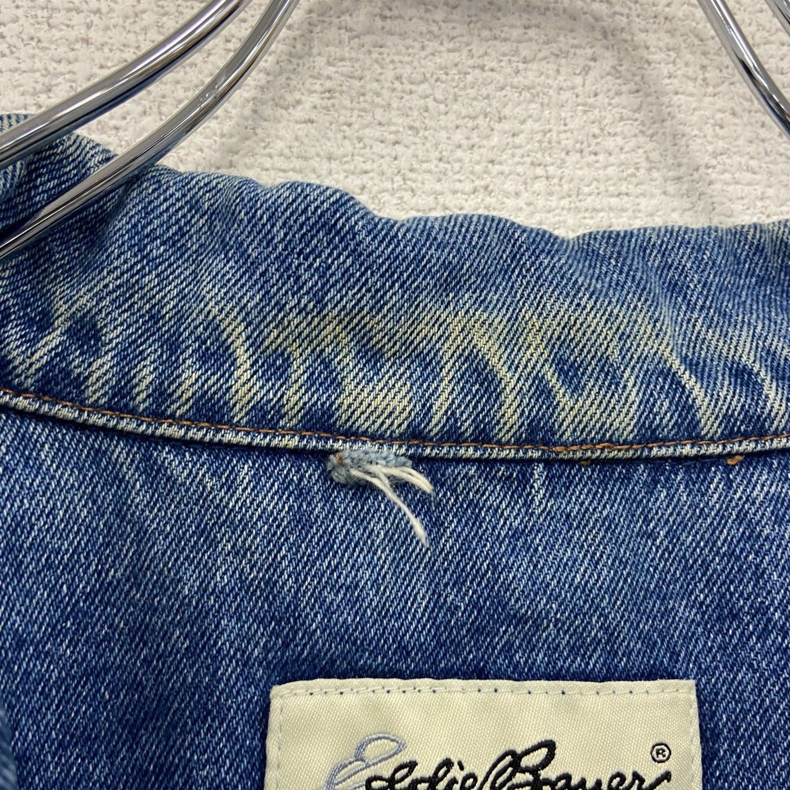 90s　Eddie Bauer　エディーバウアー　デニムジャケット/Gジャン　ヴィンテージ　白タグ　インディゴ　Lサイズ