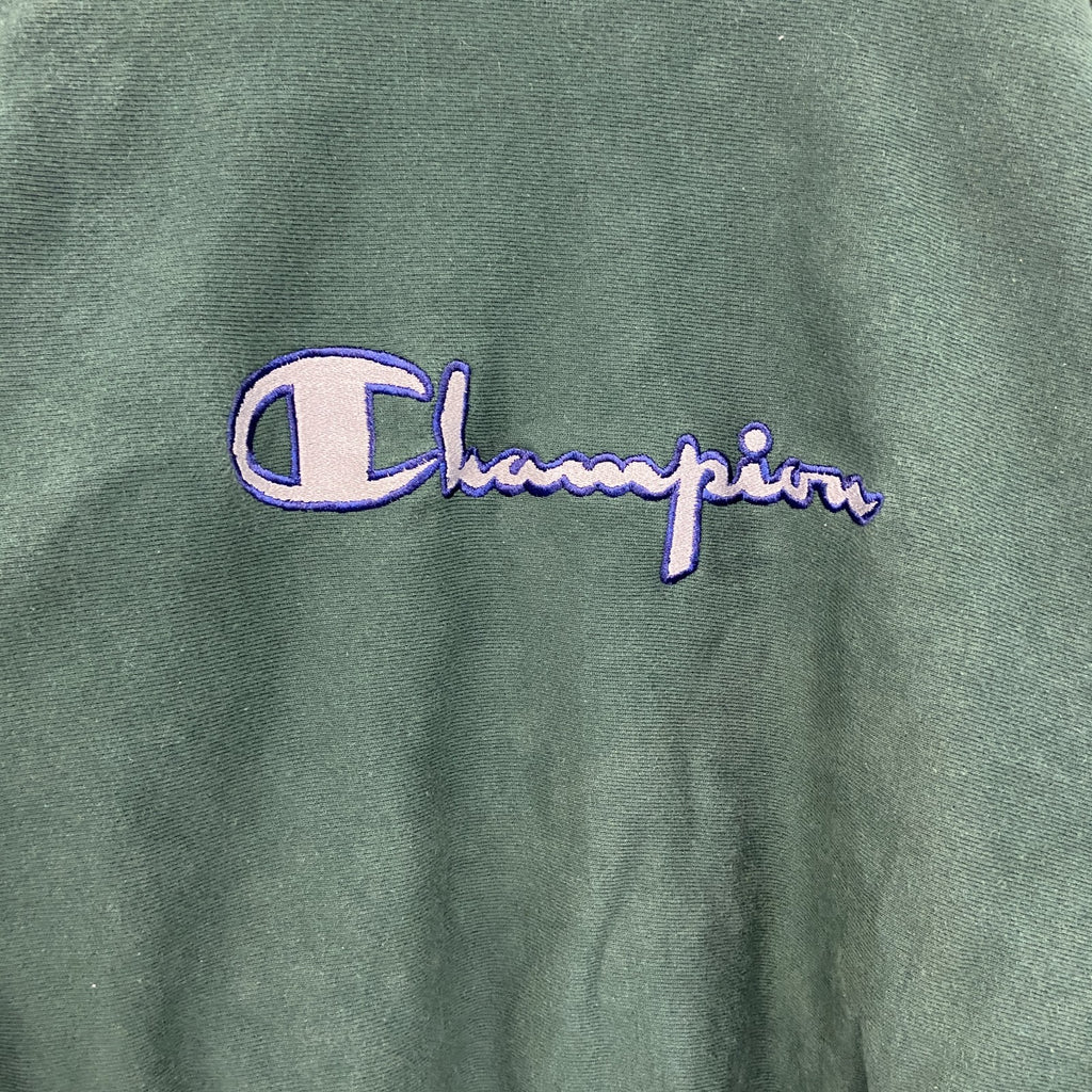 90s　champion　チャンピオン　リバースウィーブ　スウェット/ トレーナー　刺繍タグ　緑　グリーン　Lサイズ