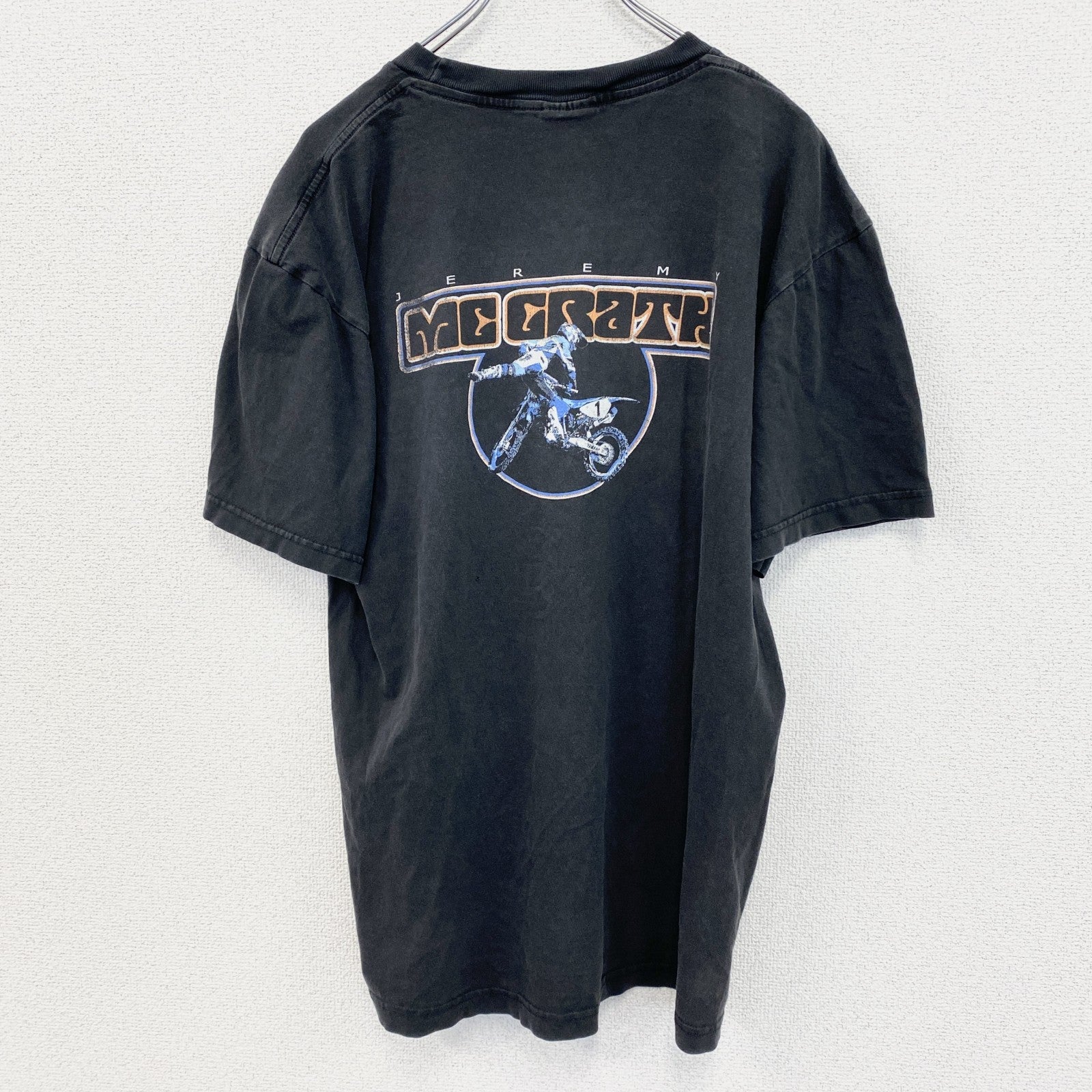 古着 used　NOFEAR ノーフィアー　半袖プリントTシャツ　US製　バイクレーサー　カジュアルデザイン　クルーネック