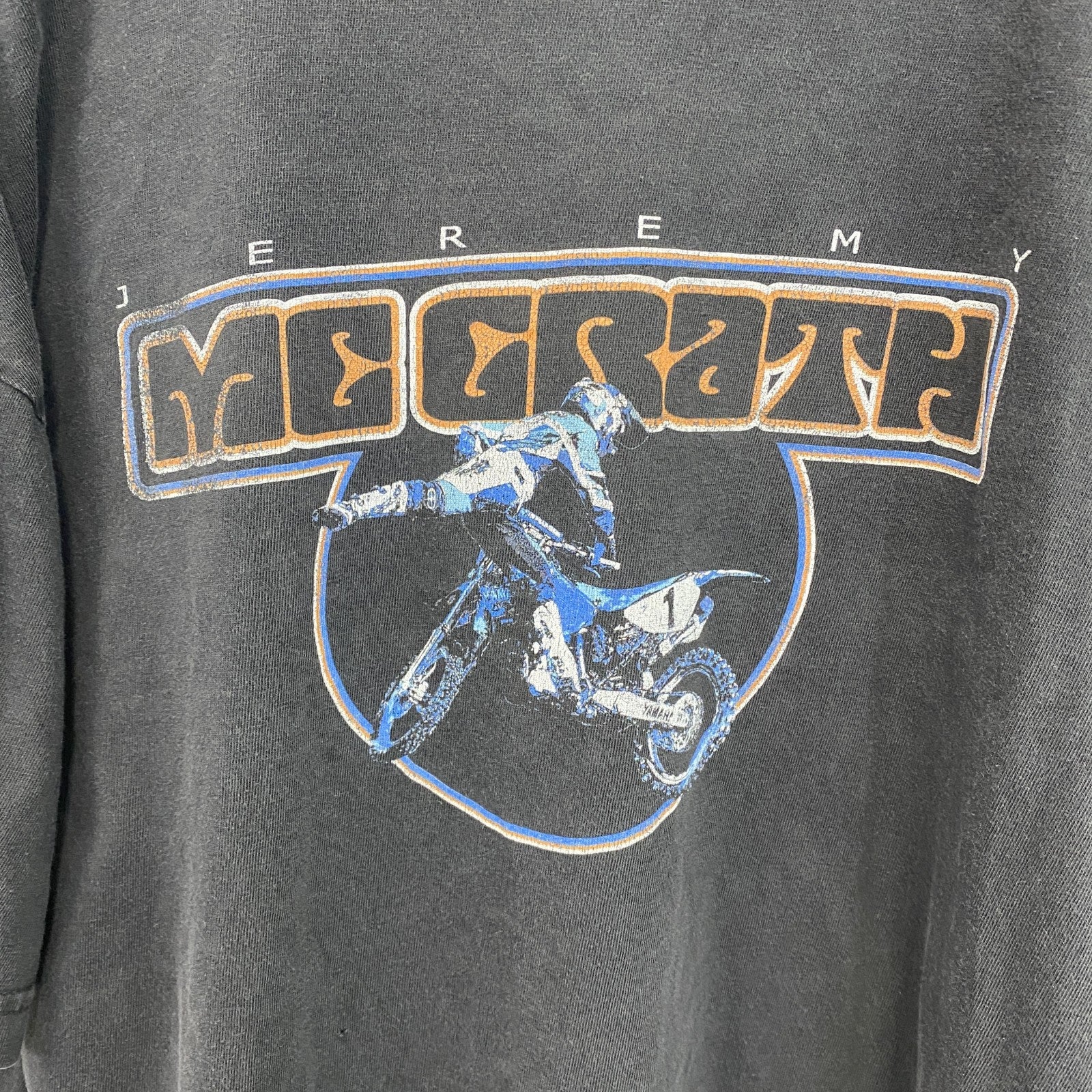 古着 used　NOFEAR ノーフィアー　半袖プリントTシャツ　US製　バイクレーサー　カジュアルデザイン　クルーネック