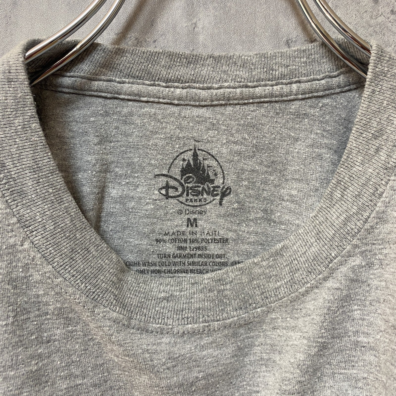 古着 used　Disney　ディズニー　半袖　プリントTシャツ　グレー　ミッキー　ロゴT　キャラクター　アメカジ　レトロ　クルーネック　