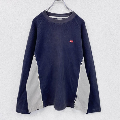 00s　NIKE　ナイキ　スウェット/トレーナー　ワンポイントロゴ　ヴィンテージ　ネイビー　グレー　Mサイズ　
