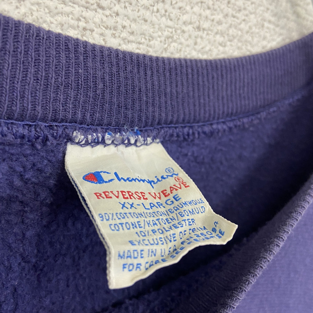 90s　champion　チャンピオン　リバースウィーブ　スウェット　トレーナー　刺繍タグ　紫　XXLサイズ
