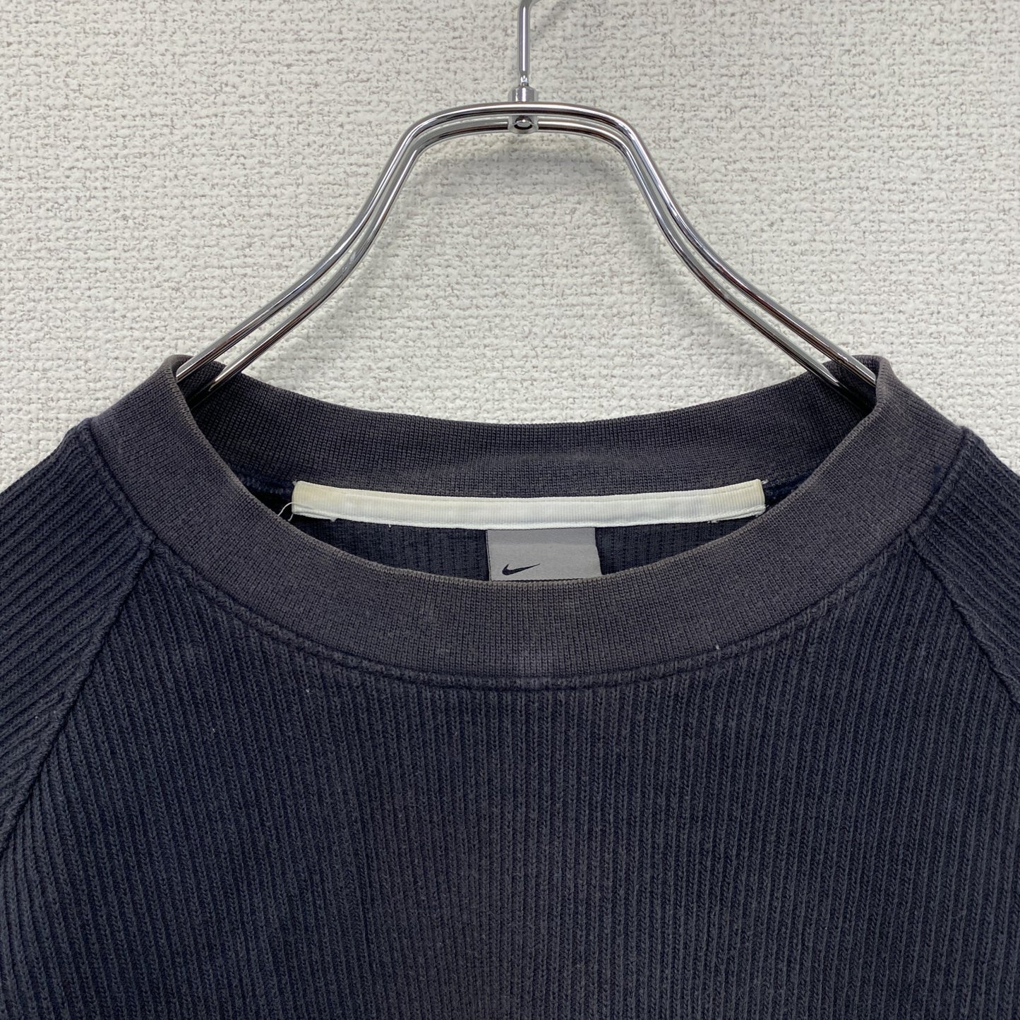 00s　NIKE　ナイキ　スウェット/トレーナー　ワンポイントロゴ　ヴィンテージ　ネイビー　グレー　Mサイズ　