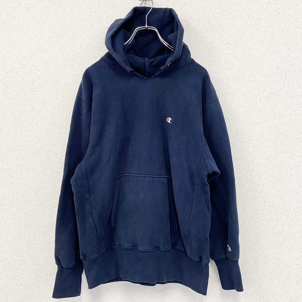 90s　champion　チャンピオン　リバースウィーブ　スウェットパーカー/フーディー　紺　ネイビー　Lサイズ