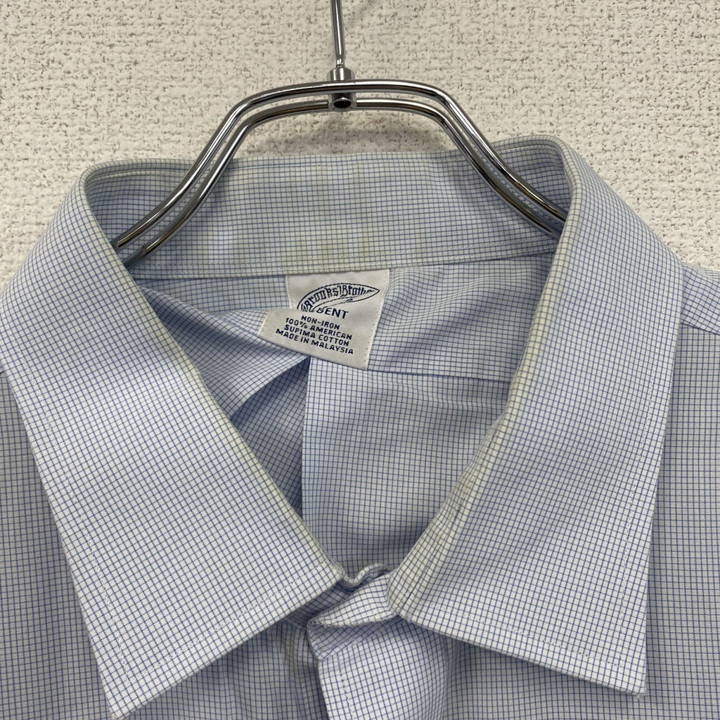 Brooks Brothers　ブルックスブラザーズ　長袖シャツ　チェック柄　水色　ブルー　白　ホワイト