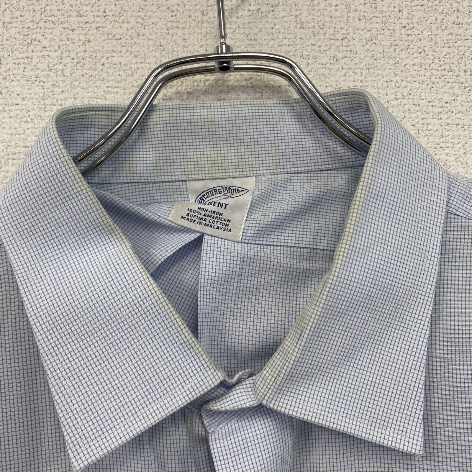 Brooks Brothers　ブルックスブラザーズ　長袖シャツ　チェック柄　水色　ブルー　白　ホワイト
