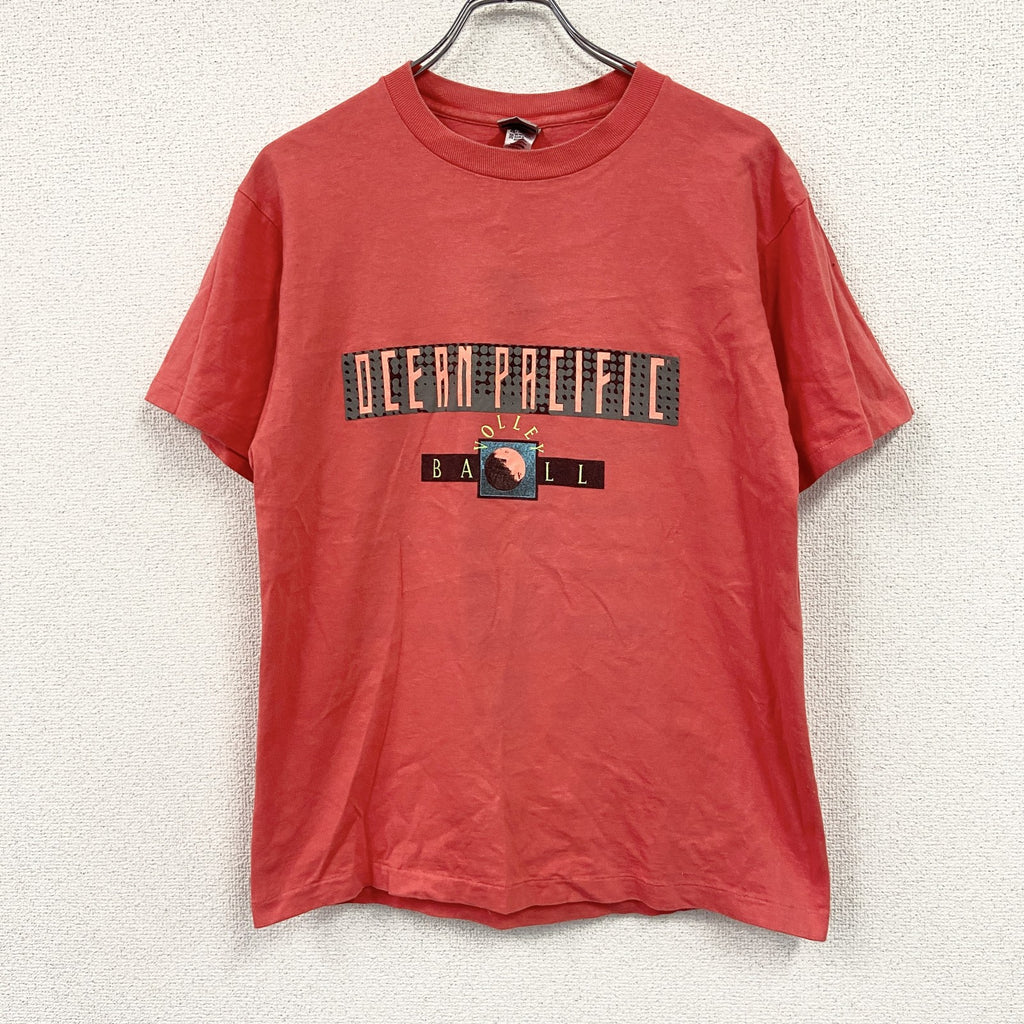 Ocean Pacific　オーシャンパシフィック　半袖プリントTシャツ　シングルステッチ　赤　レッド　Mサイズ