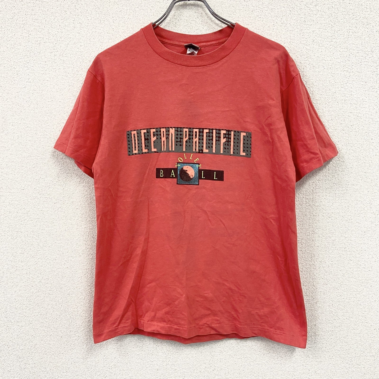 Ocean Pacific　オーシャンパシフィック　半袖プリントTシャツ　シングルステッチ　赤　レッド　Mサイズ