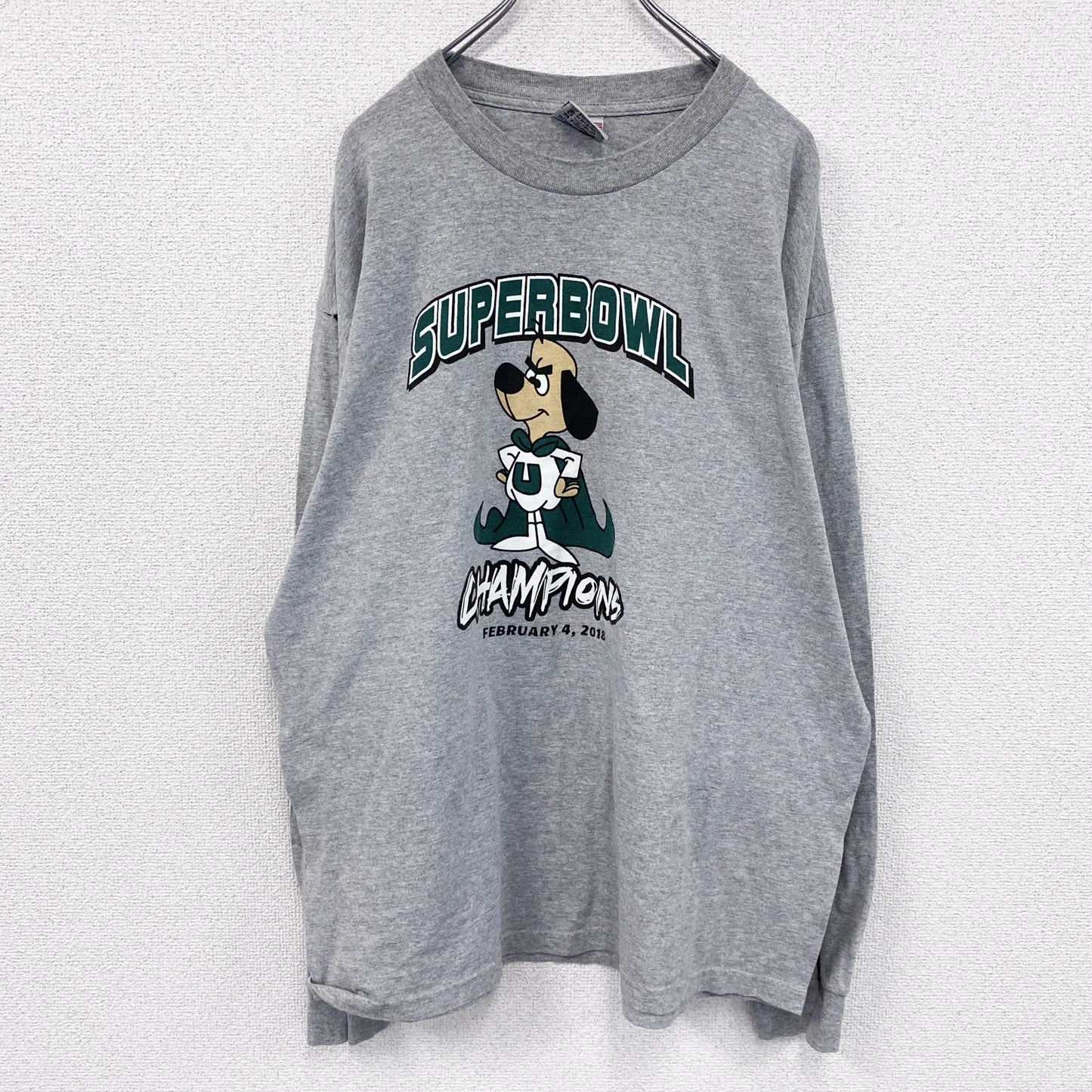 90s　BAYSIDE　長袖Tシャツ/ロンT　カレッジタイプ　ヴィンテージ　灰色　グレー　XLサイズ