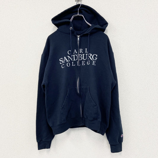 champion　チャンピオン　フルジップスウェットパーカー/フーディー　カレッジプリント　紺　ネイビー　Mサイズ