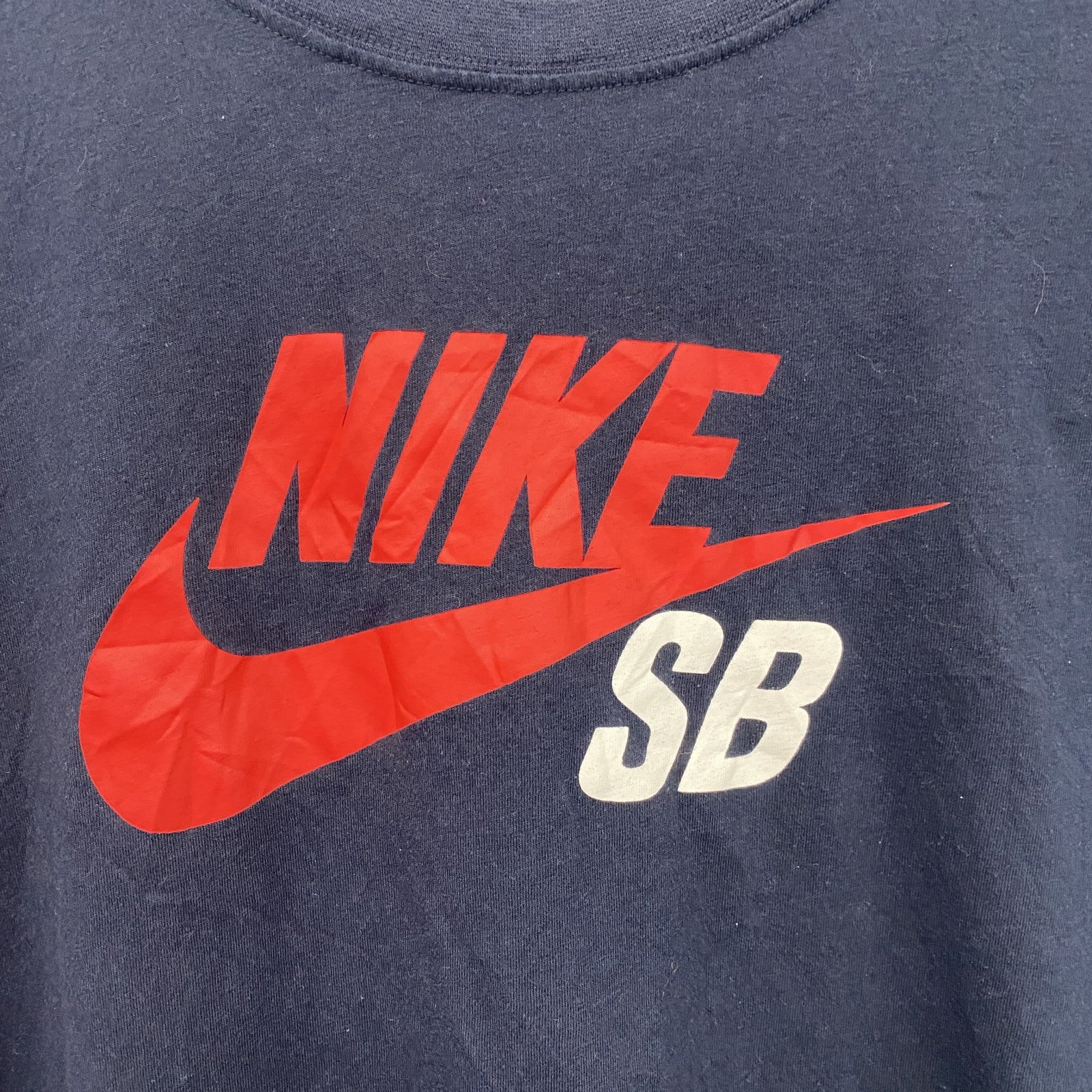 古着 used　NIKE ナイキ　半袖プリントTシャツ　カジュアルデザイン　スウッシュロゴ　クルーネック　黒　XLサイズ