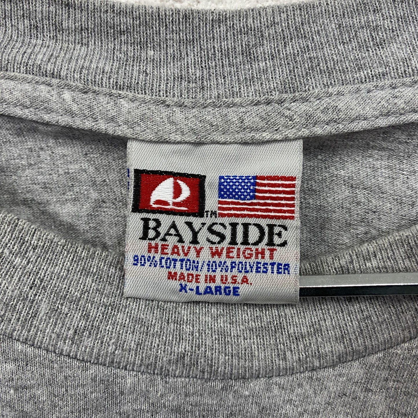 90s　BAYSIDE　長袖Tシャツ/ロンT　カレッジタイプ　ヴィンテージ　灰色　グレー　XLサイズ