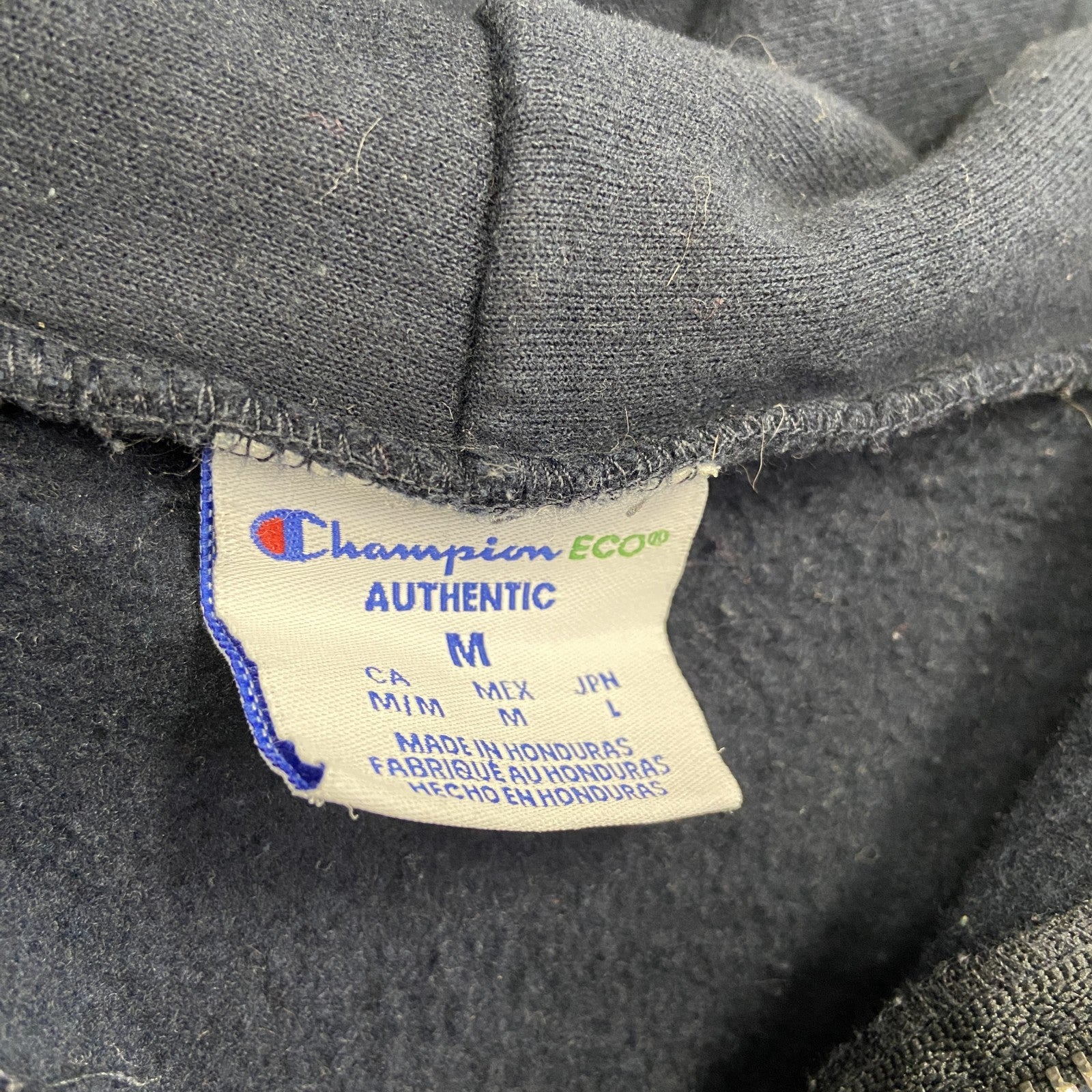 champion　チャンピオン　フルジップスウェットパーカー/フーディー　カレッジプリント　紺　ネイビー　Mサイズ