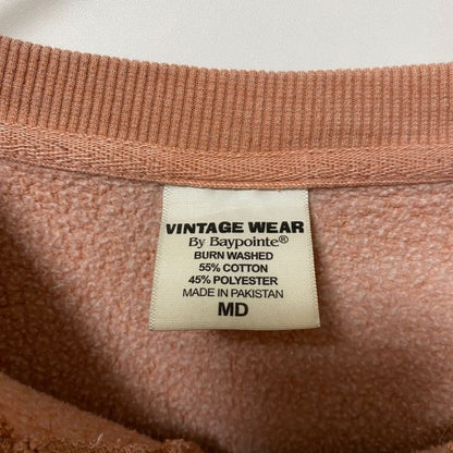 古着 used　VINTAGE WEAR　Baypointe　長袖クルーネックプリントスウェット　トレーナー　Vガゼット　Mサイズ