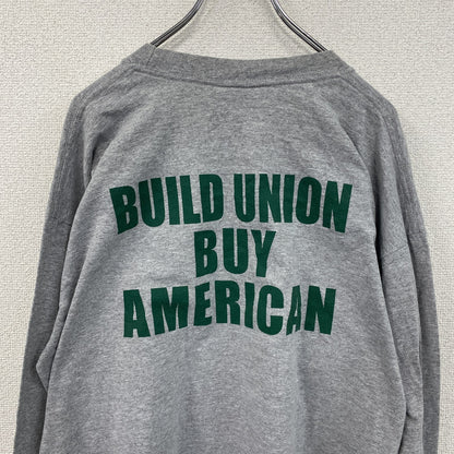 90s　BAYSIDE　長袖Tシャツ/ロンT　カレッジタイプ　ヴィンテージ　灰色　グレー　XLサイズ