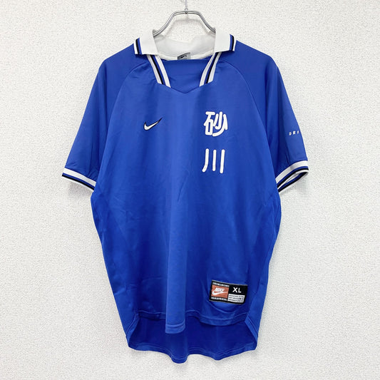 90s　NIKE　ナイキ　ユニフォーム　ゲームシャツ　スウッシュ　ヴィンテージ　青　ブルー　XLサイズ